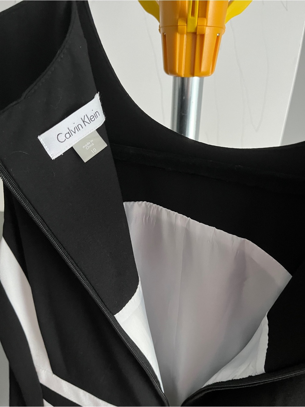 Calvin Klein Black and White Colorblock Dress